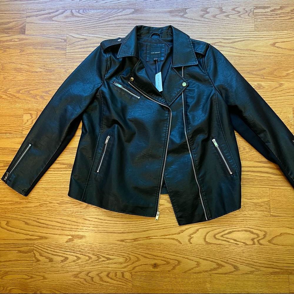 NWT Lane Bryant Black Motorcycle Jacket Women’s Size 14/16 Plus Size